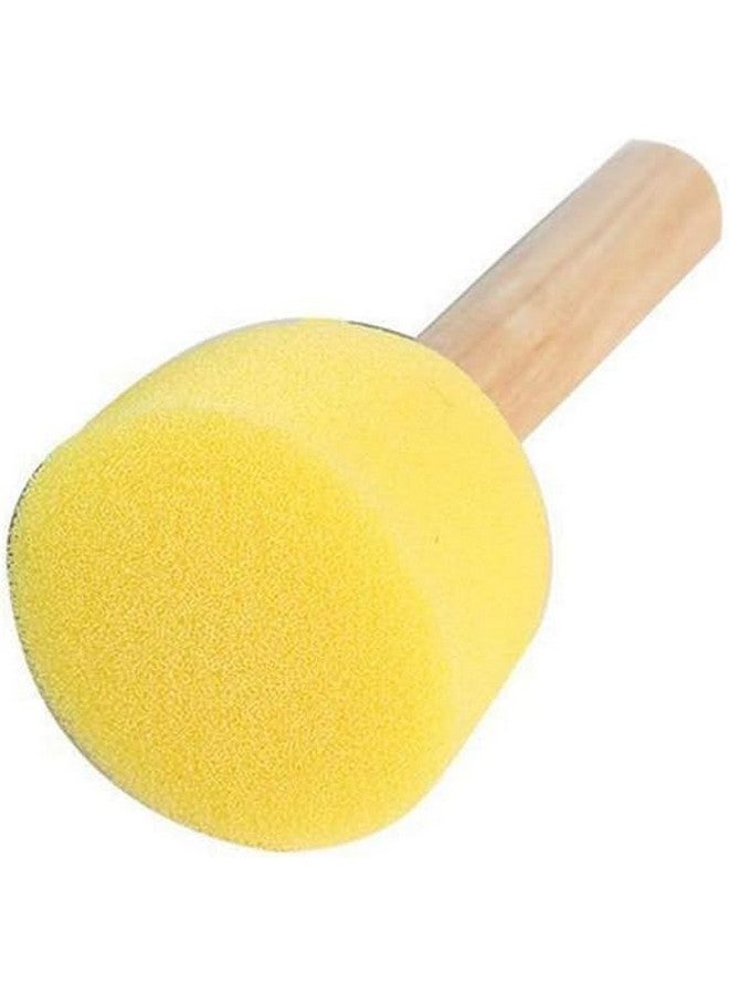 Eclet 5 Pcs Round Stencil Sponge Wooden Handle Foam Brush Set Painting Tools for Kids DIY Painting Stencils Arts and Crafts Tool Accessories - Image 2