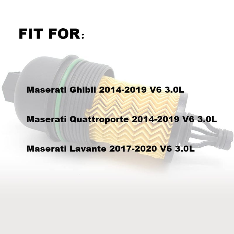 POWERWORKS 311401 Oil Filter Fit for 2014-2019 Maserati Ghibli & Quattroporte V6 Engines - Image 2