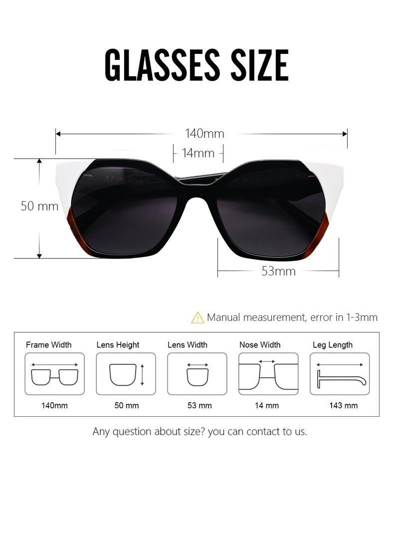 DLS Sunglasses for men and women - Cat Eye Acetate Frame with UV protacted lenses multipurpose use (S0013-C2) - Image 3