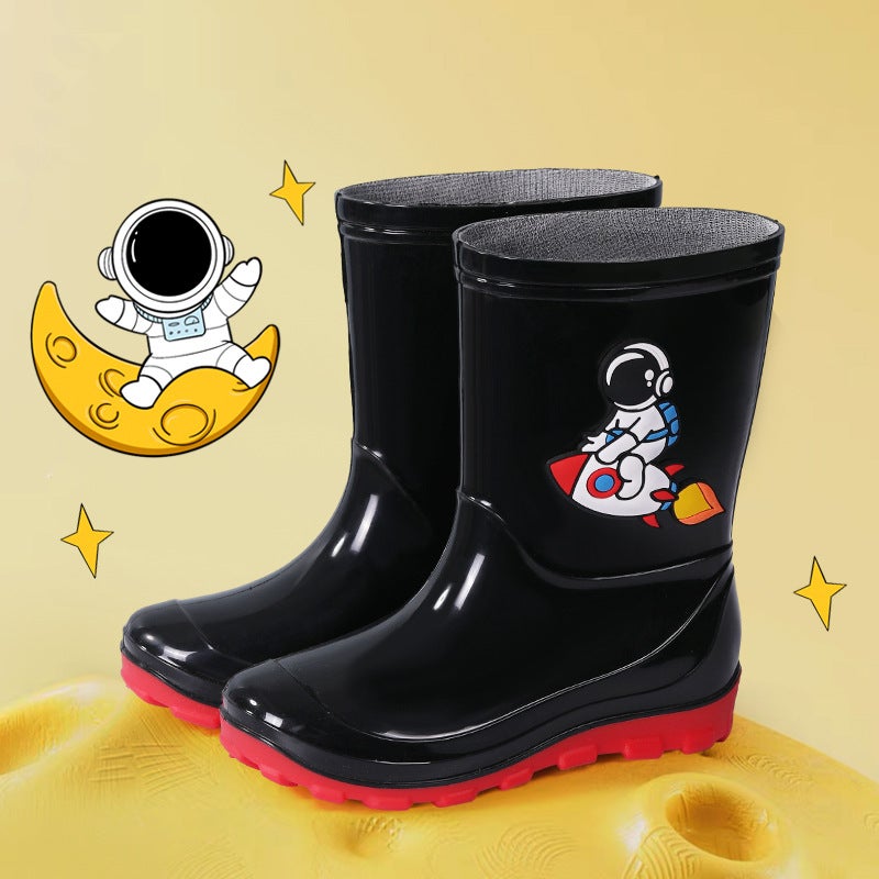 Men'S And Women'S Baby Children'S Astronaut Rain Boots Non-Slip Thickened Children'S Rain Boots Non-Slip Upper Primary School Wading Rubber Shoes - Image 1