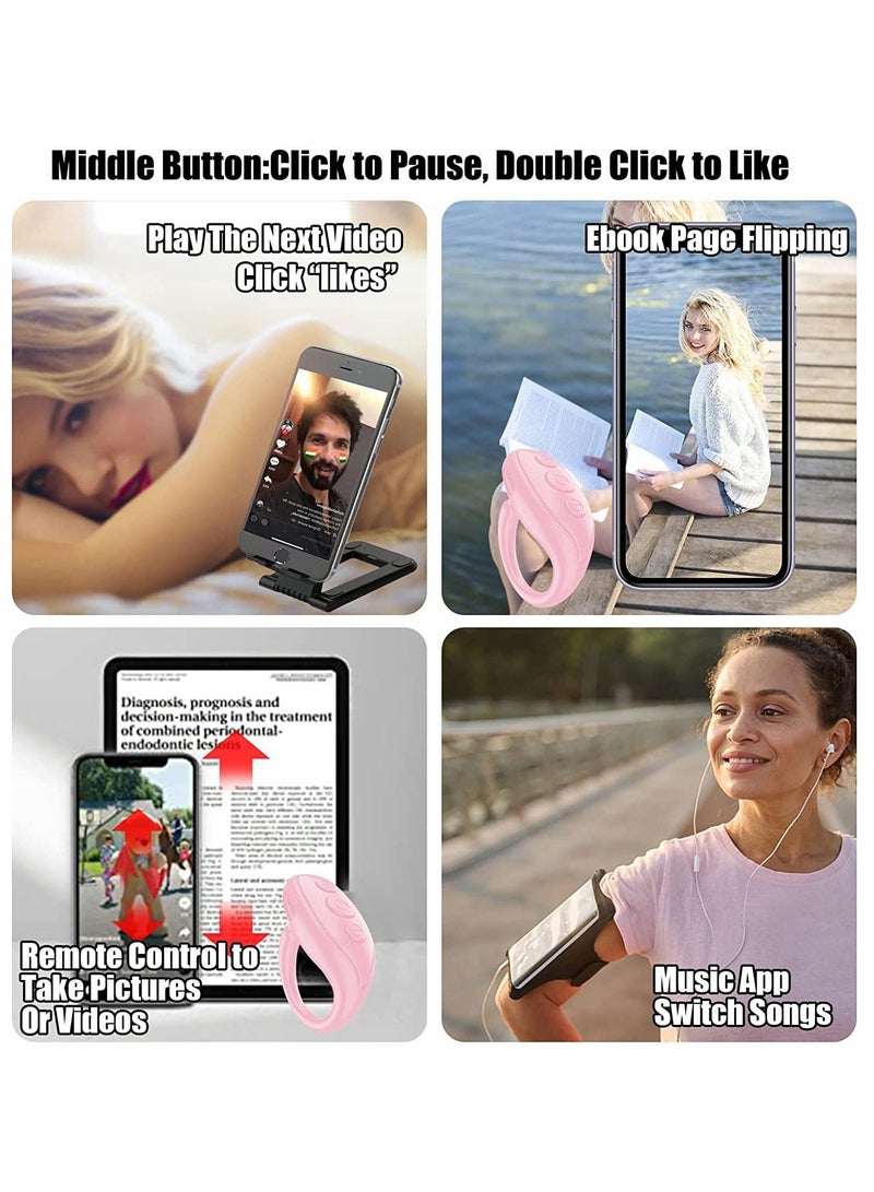 SYOSI Video Bluetooth Remote Control, Video Scroll Remote Photograph Page Turner, Mini Video Wireless Scrolling Ring Give a Like, Up and Down Page, Compatible with iPhone, IPad, Android,iOS -Pink - Image 5