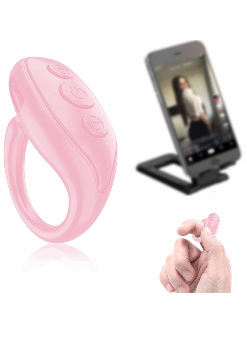 SYOSI Video Bluetooth Remote Control, Video Scroll Remote Photograph Page Turner, Mini Video Wireless Scrolling Ring Give a Like, Up and Down Page, Compatible with iPhone, IPad, Android,iOS -Pink - Image 1