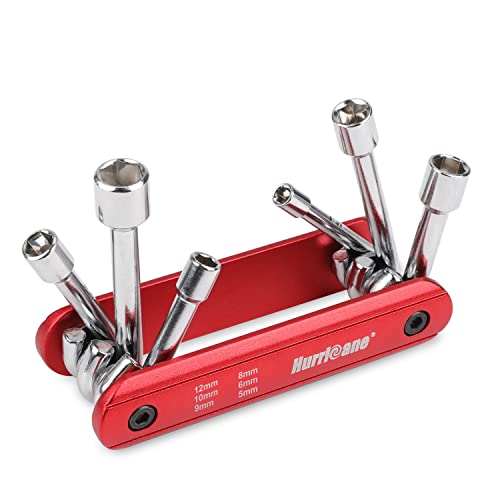 HURRICANE 6 in 1 Folding Nut Driver Set Metric, Hex Nut Driver Set, Folding Socket Wrench, Cr-V Steel Shank, Portable Premium Aluminum Handle. Easy to Carry Out. 5mm, 6mm, 8mm, 9mm, 10mm, 12mm - Image 1