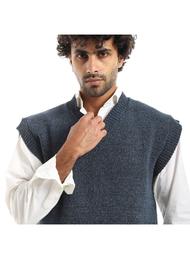 Caesar Men's V-neck sleeveless wool vest - Image 5