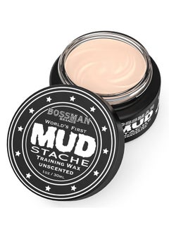 bossman Bossman MUDstache Unscented Mustache Wax - No Pull - Spreads Easy for a Strong Non-Tacky 24 hr Hold - Tame, Train and Style - Moustache Wax for Men (1oz)  - Image 1