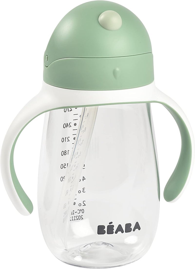 Baba Beaba Straw Sippy Cup Toddler Baby Straw Cup with Removable Handles Leak and Spill Proof BPA Phthalate Free 8 Months 10 oz Sage - Image 3
