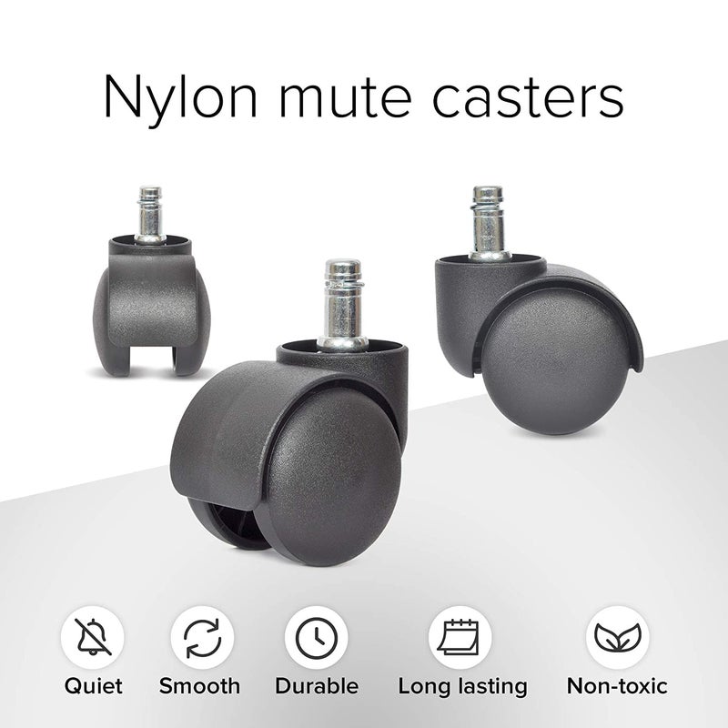 SELTOS Premium Twin Caster Wheels for Office ChairsFurniture Set of 5 Pieces Swivel Furniture Caster Pack of5 - Image 5