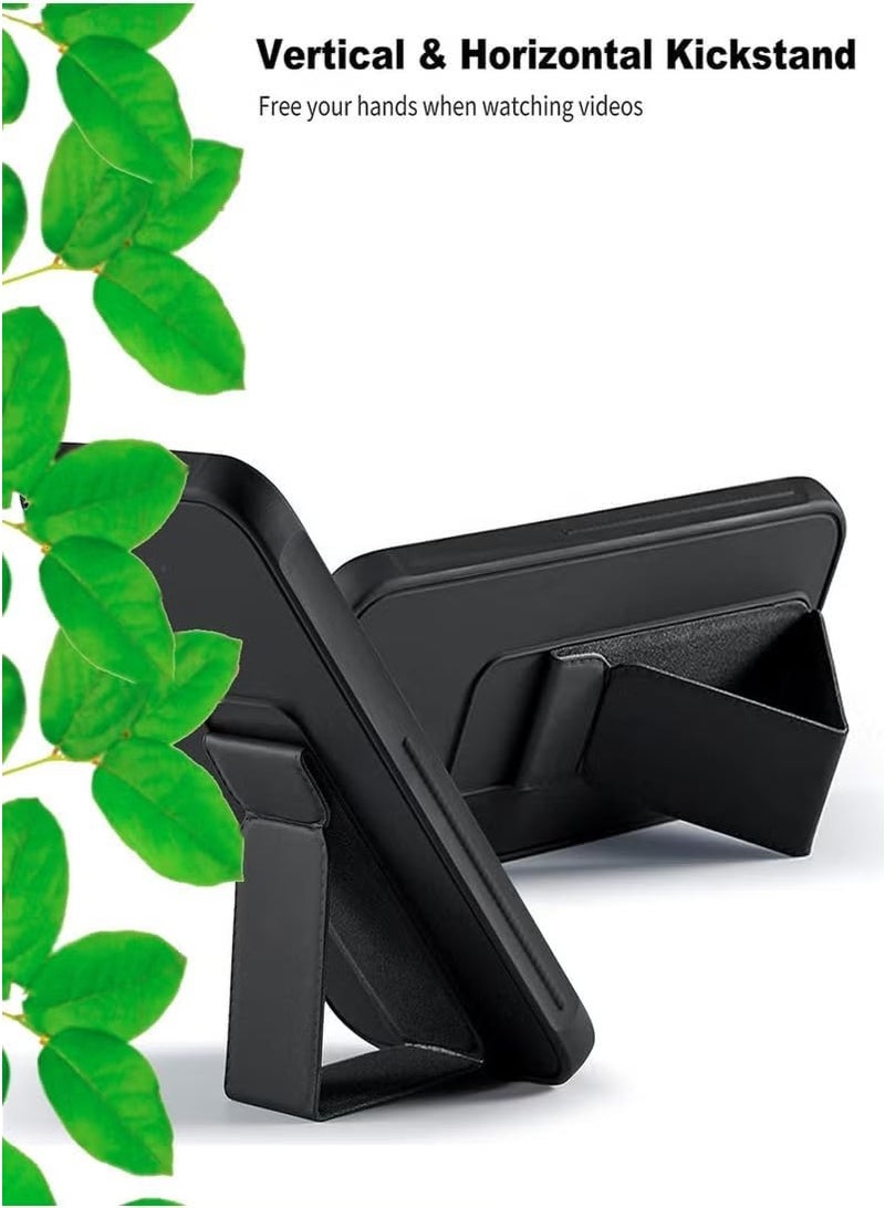 Muzz حافظة دعم خلفية متوافقة مع Honor X8b 2025، حامل سيارة مغناطيسي، غلاف سيليكون ناعم مع قاعدة أفقية ورأسية، حزام معصم، حافظة حماية كاملة لـ Honor X8B باللون الأسود - Image 3