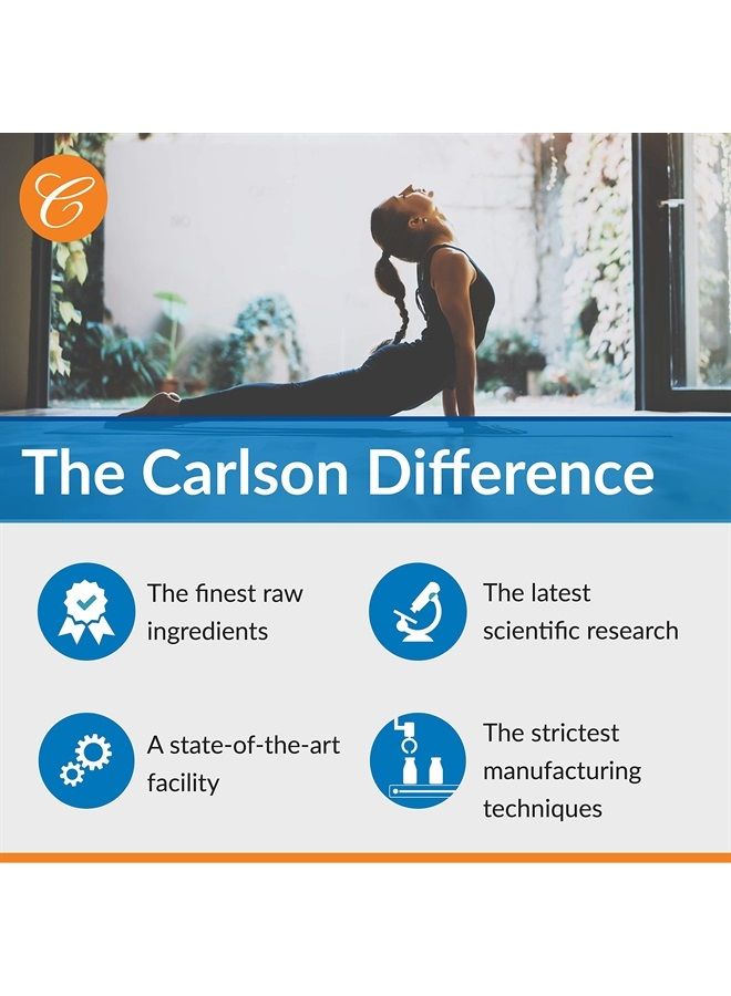 Carlson منغنيز مخلب، 20 ملغ، امتصاص فائق، عملية الأيض الصحية، دعم العظام وصحة الدماغ، 100 قرص - Image 5