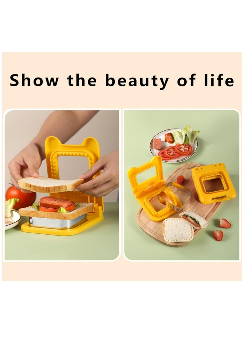 Harse Uncrustable Sandwich Maker Cutters for Kids Lunch,Mini Cookie Cutter and Sealer  - Image 3