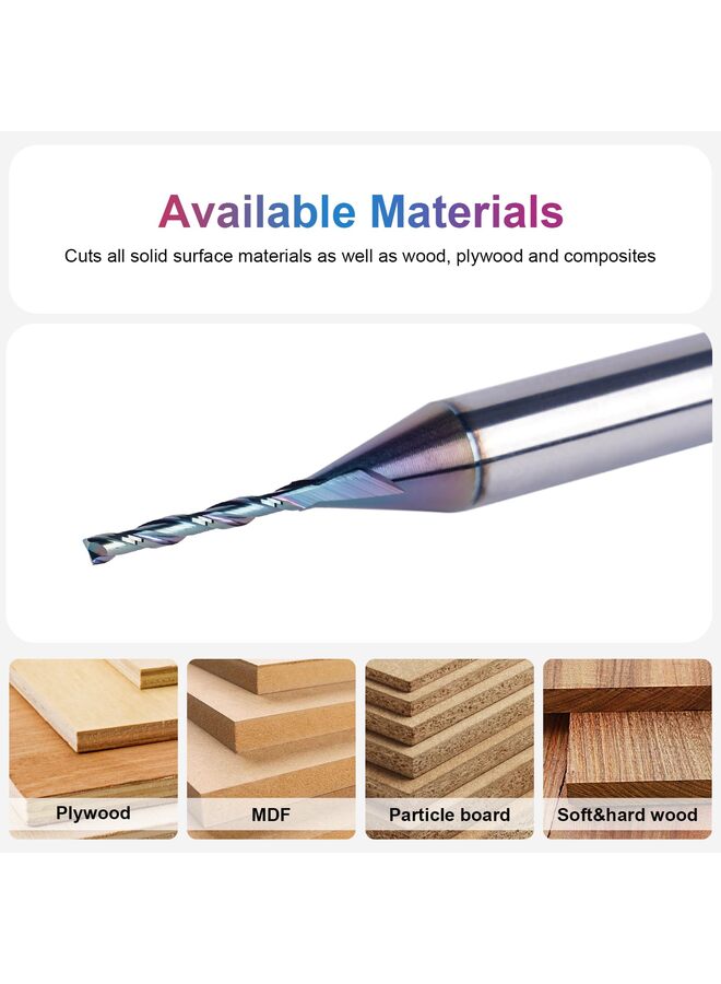 LAMAY 1/16 Shank Up Cut Spiral Router Bit 1/4 inch Cutting Diameter 1 inch Cutting Length CNC Router Bits for Woodworking with Extra Long Life Coating - Image 4
