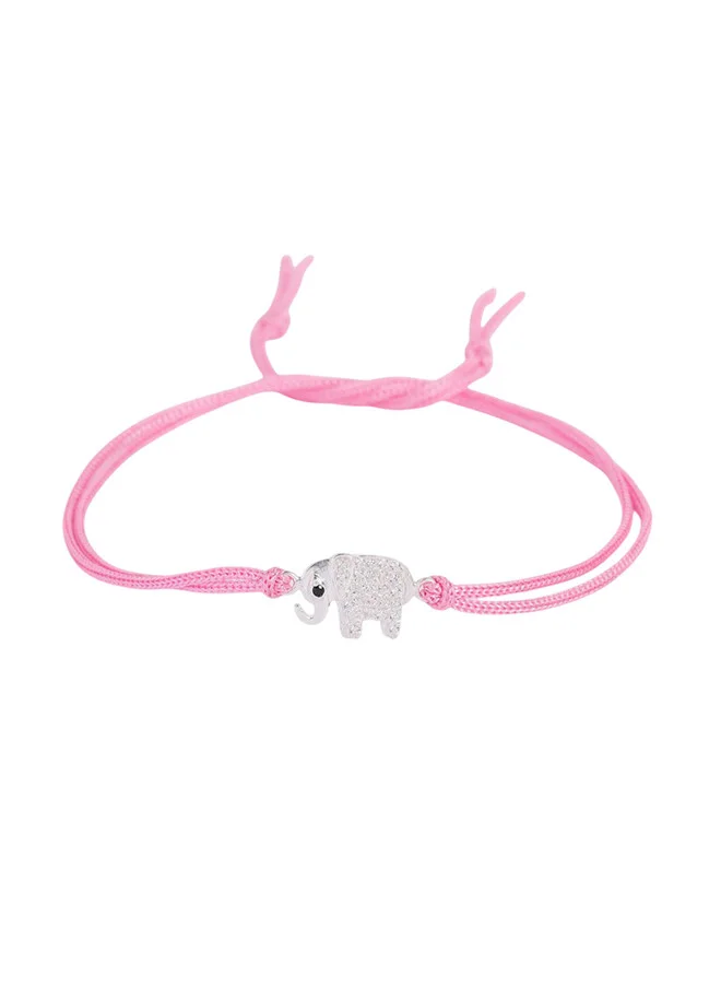 بونكيدز BONKIDS Kids 925 Silver Cubic Zirconia Studded Elephant Thread Rakhi