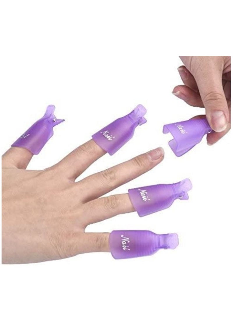 Kanza 20 قطعة من مشابك مزيل طلاء الأظافر أداة مانيكير لتفريغ المستلزمات غطاء نقع لتنظيف فن الأظافر لف أداة مانيكير قابلة لإعادة الاستخدام وسهلة الاستخدام للنساء - Image 3