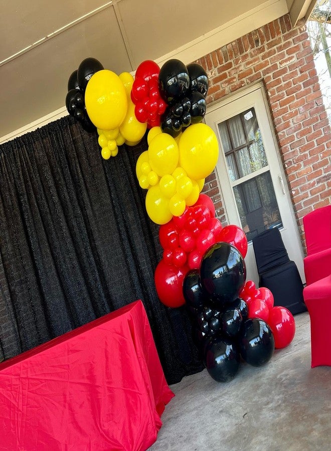YMSZ Mouse Balloons Garland Arch Kit, 100pcs Red Black Yellow Confetti Balloons for Cartoon Mouse Theme Birthday Party Supplies Decorations - Image 5