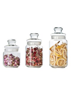 Luminarc Luminarc Glass Food Storage Jar - 0.5 L, 0.75 L, 1 L ,Pack Of 3, Clear  - Image 1