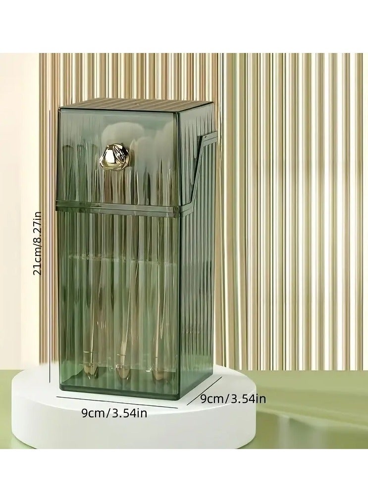 ORiTi 1pc Clear Makeup Brush Storage Box Dustproof Organizer for Eyebrow Pencil Eyeshadow Brush and Makeup Brushes Includes Lid - Image 5