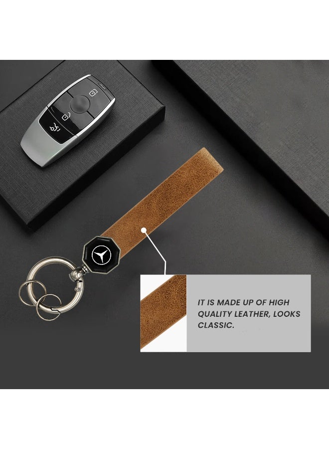 ليكساس سلسلة مفاتيح لكزس الجلدية مع حلقة معدنية - حامل مفاتيح متين للسيارة والمنزل والمكتب والمفاتيح الشخصية - منظم مفاتيح أنيق للرجال والنساء والهدايا - سلسلة مفاتيح متعددة الاستخدامات وعملية وعالية الجودة للاستخدام اليومي - Image 4
