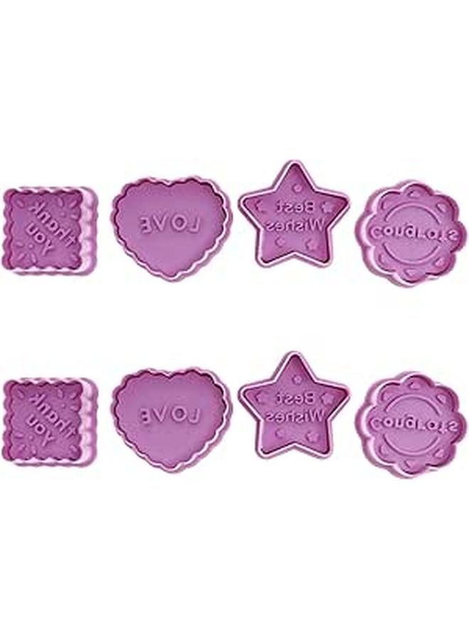 8pcs 3D Cartoon Plastic Cookie Mold Set For Holiday Baking DIY Biscuit Cutters - Image 1