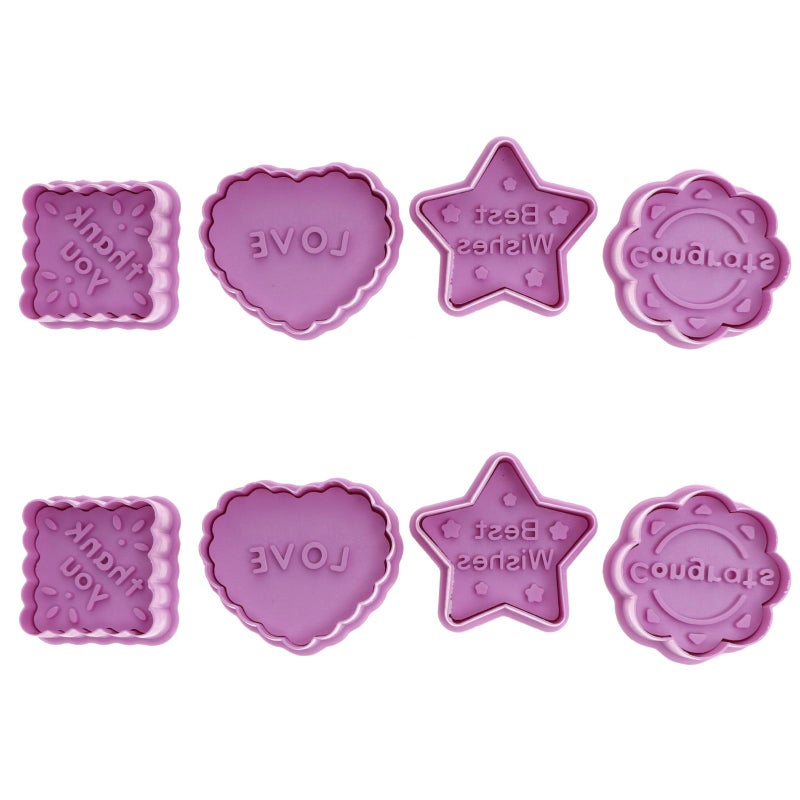 8pcs 3D Cartoon Plastic Cookie Mold Set For Holiday Baking DIY Biscuit Cutters - Image 2