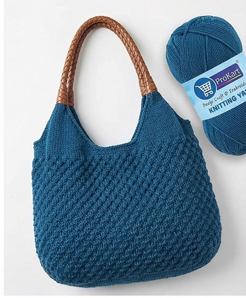 ProKart Premium Woolen 4 ply Hand Knitting Wool Yarn | Fine Weight Knitted and Crocheted Soft Yarn for Sweater, Scarf, Hat, Baby Clothes, Baby Sports, Purse, Gift Bags & DIY Craft Accessories Projects (1 Ball/100 Gram Each) (Blue, 100gms x 1 Pack) - Image 5