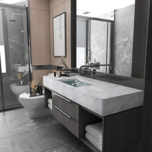 BAYYA White Marble Granite Wallpaper Peel and Stick Countertops Contact Paper Bathroom Kitchen Wall Sticker Self Adhesive Vinyl Counter Top Covers Waterproof Furniture Decorative Paper - Image 3