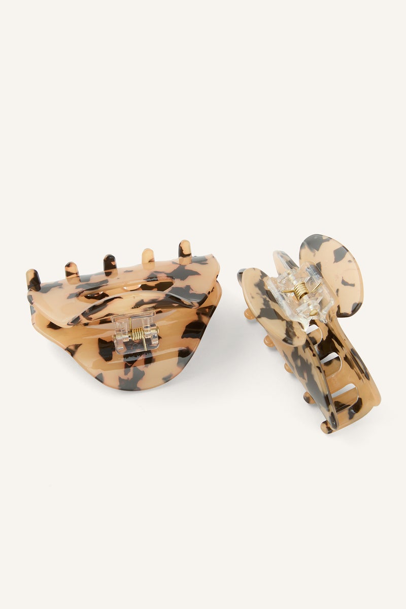 DeFacto Brown Woman Woman 2 Piece Tortoiseshell Clips Casual - Image 3
