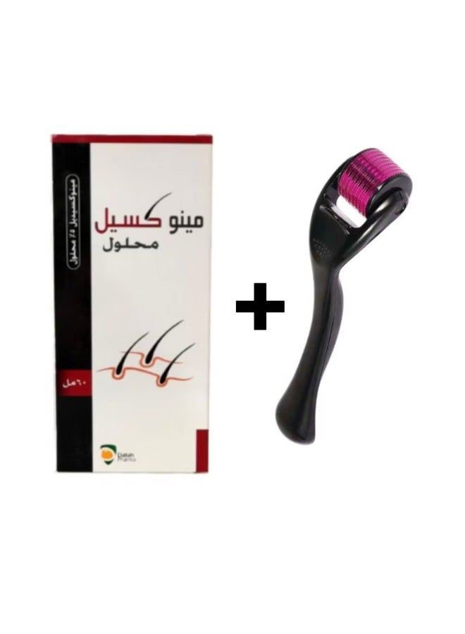 Minoxil solution 5% 60ml and Face Wrinkles And Hair Loss Treatment Roller