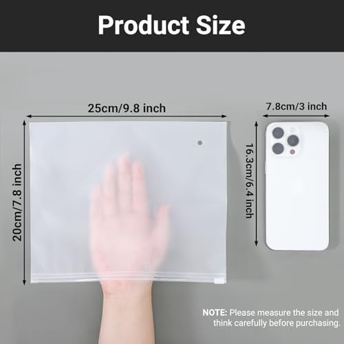 Svaldo Frosted Zipper Bags for Clothes 25pcs, Plastic Shirt Bags for Packaging T-Shirt, Swimsuit, Bikini, Bathing Suit, 3 Mil, 9.8x7.8" with Vent Holes and Reinforced Sides - Image 4