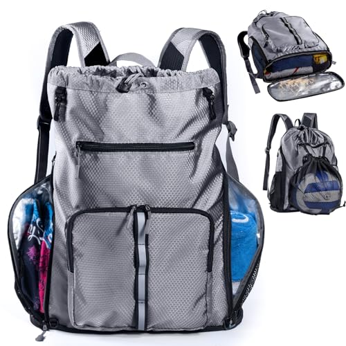 VIGEGARI Large Beach Backpack Waterproof Sandproof Customized Oversized Drawstring Pool Bag with Shoe Compartment for Toiletries Towels Gym Travel - Image 1