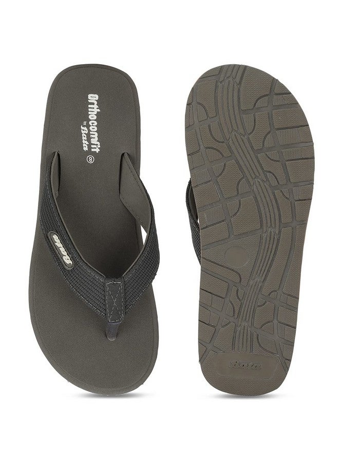 Bata Men ORTHORISE Grey Flip Flops, Size- 10 - Image 4