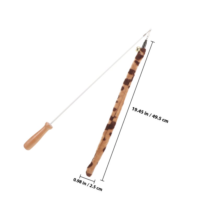 Cat Stick Kitten Teasing Plush Leopard Tail Cat Teaser - Image 2