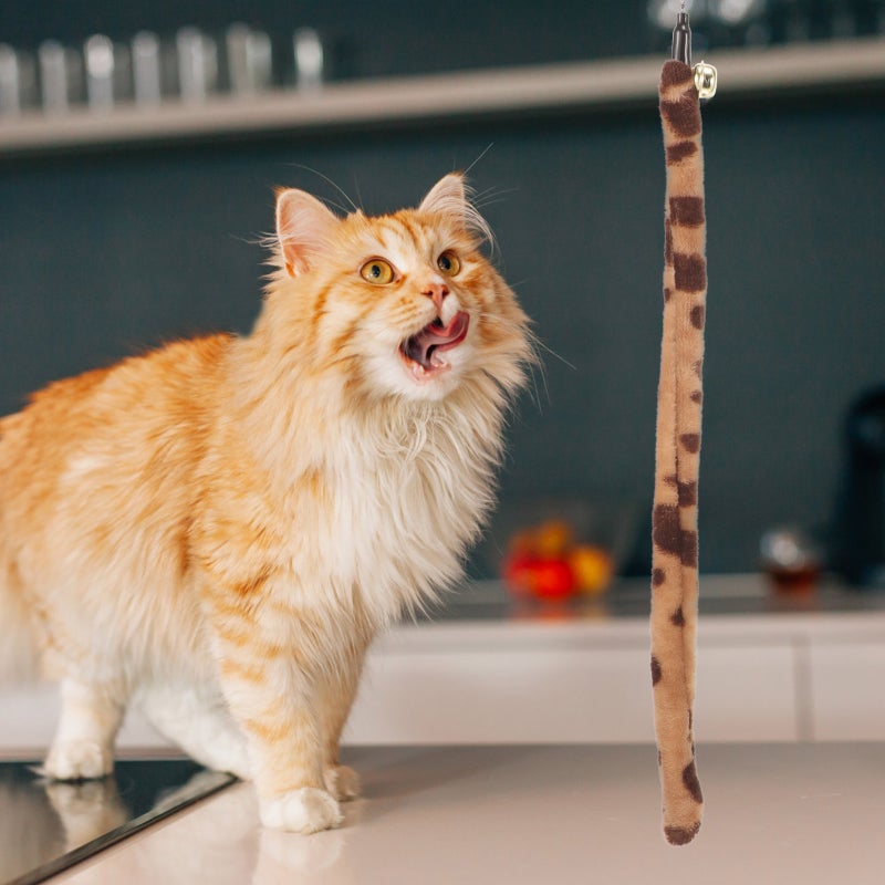 Cat Stick Kitten Teasing Plush Leopard Tail Cat Teaser - Image 4