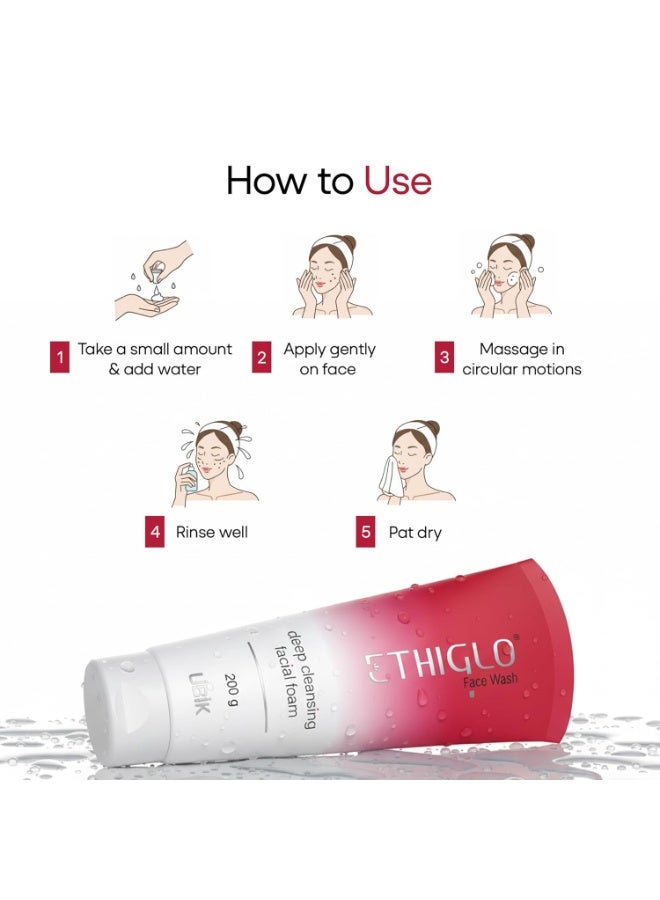 إيثيجلو غسول الوجه الرغوي إيثيغلو للتنظيف العميق لبشرة صحية وناعمة وملساء | يزيل الأوساخ والشوائب والزيوت الزائدة | مناسب لجميع أنواع البشرة | (200 غرام) - Image 2