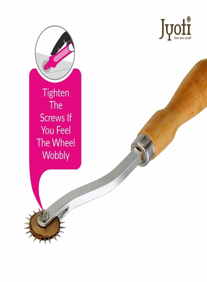 Jyoti Tracing Wheel Sewing Tool, Wooden Handle Needle Point Tracing Wheel, Ideal for Leather Craft, Tailoring, Stitching, Alteration, Home, Office, Wooden (Extra Large) - Pack of 1 Piece - Image 5