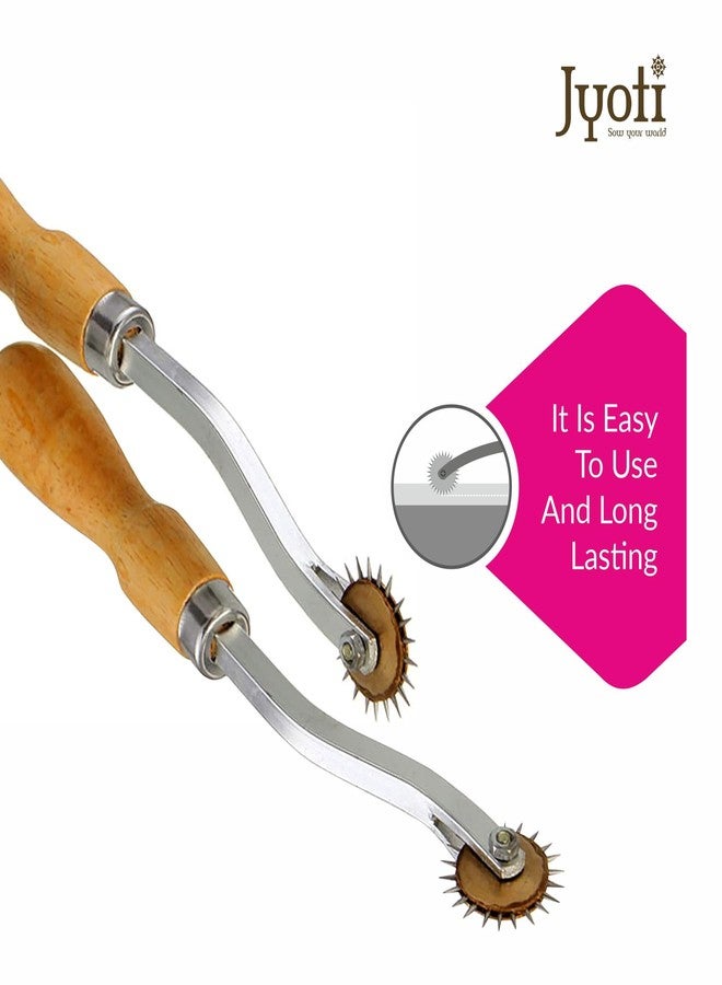 Jyoti Tracing Wheel Sewing Tool, Wooden Handle Needle Point Tracing Wheel, Ideal for Leather Craft, Tailoring, Stitching, Alteration, Home, Office, Wooden (Extra Large) - Pack of 1 Piece - Image 4