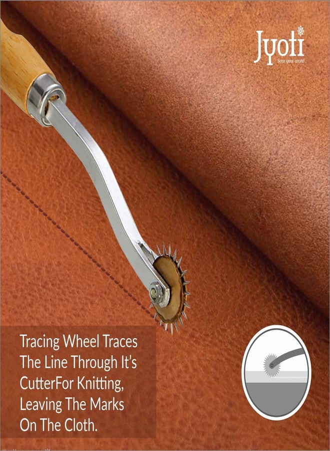 Jyoti Tracing Wheel Sewing Tool, Wooden Handle Needle Point Tracing Wheel, Ideal for Leather Craft, Tailoring, Stitching, Alteration, Home, Office, Wooden (Extra Large) - Pack of 1 Piece - Image 2