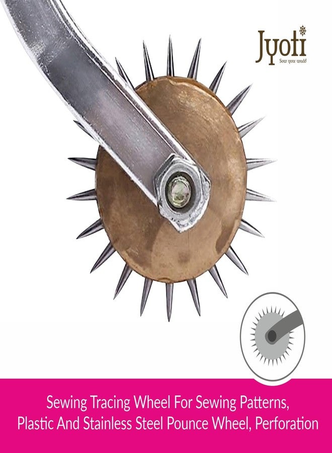 Jyoti Tracing Wheel Sewing Tool, Wooden Handle Needle Point Tracing Wheel, Ideal for Leather Craft, Tailoring, Stitching, Alteration, Home, Office, Wooden (Extra Large) - Pack of 1 Piece - Image 3