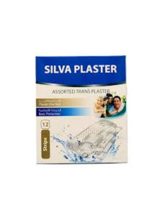 SILVA PLASTER  ASSORTED TRANS PLASTER 12  STRIPS