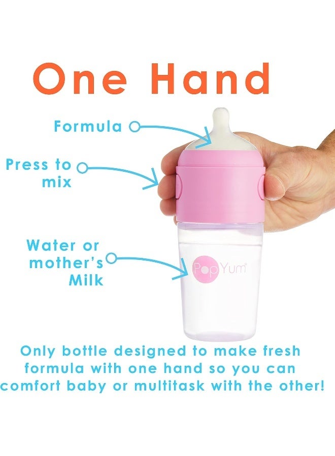 PopYum زجاجات حليب الأطفال بوب يام 9 أونص وردية مضادة للمغص، 2-pack مع تدفق متوسط #2، 260 مل، خالية من BPA، قفل طبيعي - Image 2