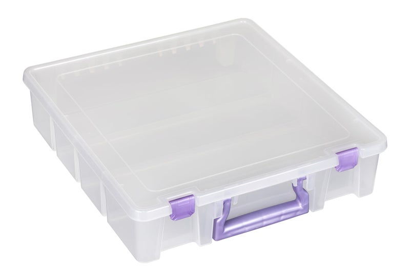 ArtBin 6955JS Super Satchel Compartment Box Clear Craft Organizer Storage Case - Purple, Pack of 1 - Image 1