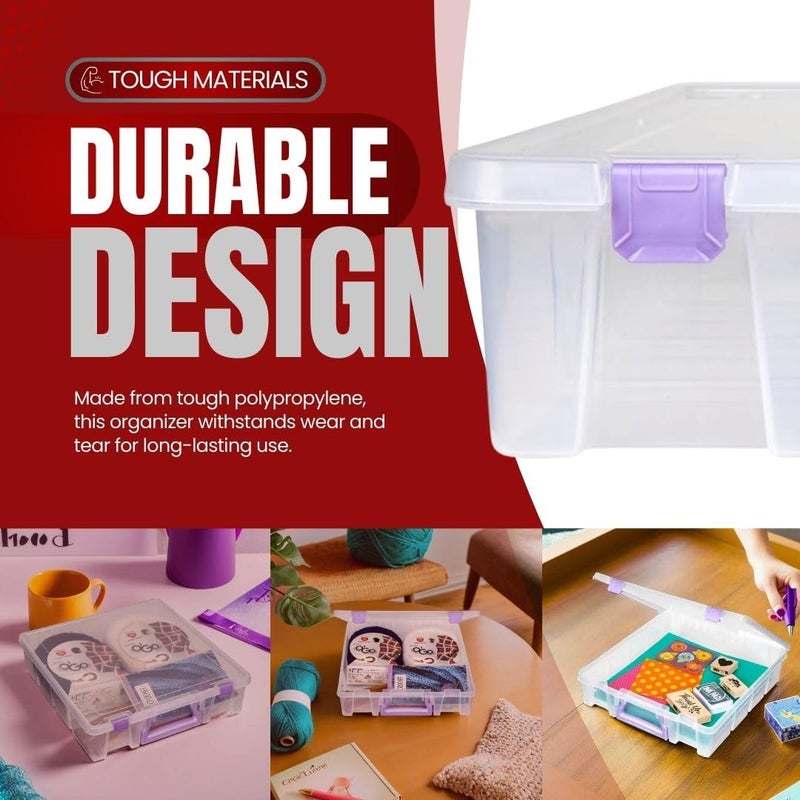 ArtBin 6955JS Super Satchel Compartment Box Clear Craft Organizer Storage Case - Purple, Pack of 1 - Image 5