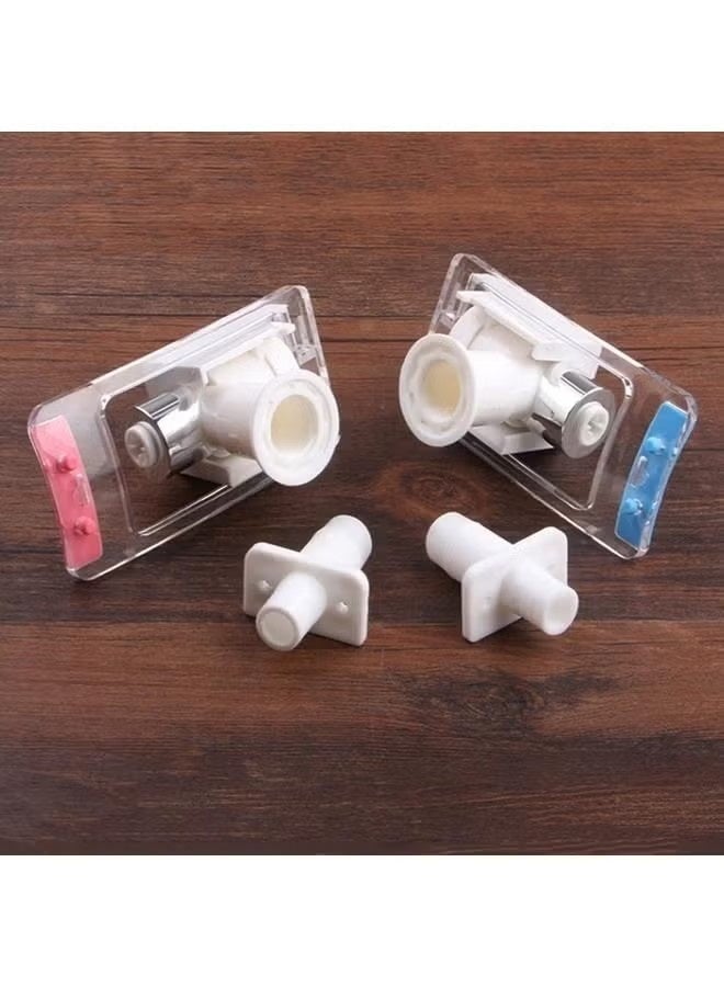 2 Pieces Water Dispenser Replacement Push Faucet With Two Water Valves And Child Safety Lock Cold And Hot Water Spigot Water Dispenser Tap - Image 4