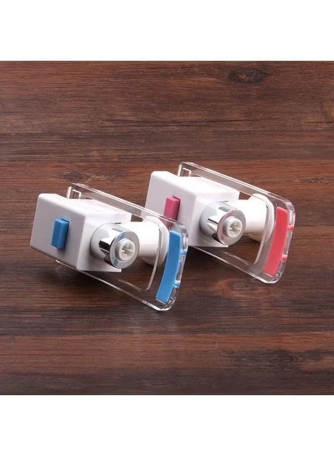 2 Pieces Water Dispenser Replacement Push Faucet With Two Water Valves And Child Safety Lock Cold And Hot Water Spigot Water Dispenser Tap - Image 3