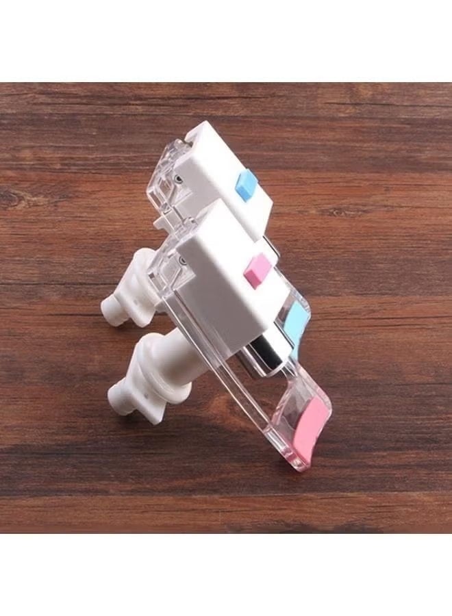 2 Pieces Water Dispenser Replacement Push Faucet With Two Water Valves And Child Safety Lock Cold And Hot Water Spigot Water Dispenser Tap - Image 2