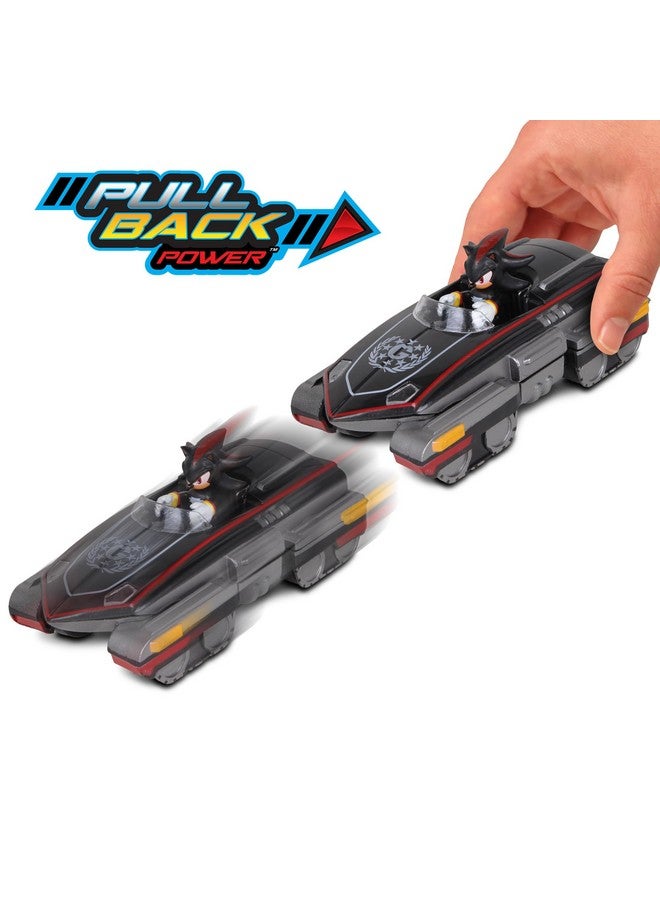 نكوك NKOK Sonic The Hedgehog All-Stars Racing Transformed Shadow Pull Back Racer؛ لا تحتاج إلى بطاريات؛ اسحب للخلف واتركها وشاهد Shadow Race، أسود كبير - Image 3
