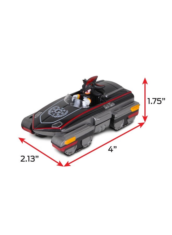 نكوك NKOK Sonic The Hedgehog All-Stars Racing Transformed Shadow Pull Back Racer؛ لا تحتاج إلى بطاريات؛ اسحب للخلف واتركها وشاهد Shadow Race، أسود كبير - Image 2