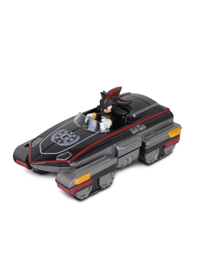 نكوك NKOK Sonic The Hedgehog All-Stars Racing Transformed Shadow Pull Back Racer؛ لا تحتاج إلى بطاريات؛ اسحب للخلف واتركها وشاهد Shadow Race، أسود كبير - Image 1