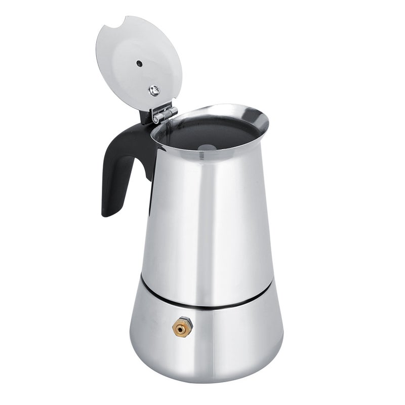 Stovetop Espresso Maker: Stainless Steel 2/4/6/8 Cup, Sturdy Durable, Simple Operation, Portable Coffee Pot - Rich Flavored Brew for Home Kitchen, Busy Professionals - Image 5
