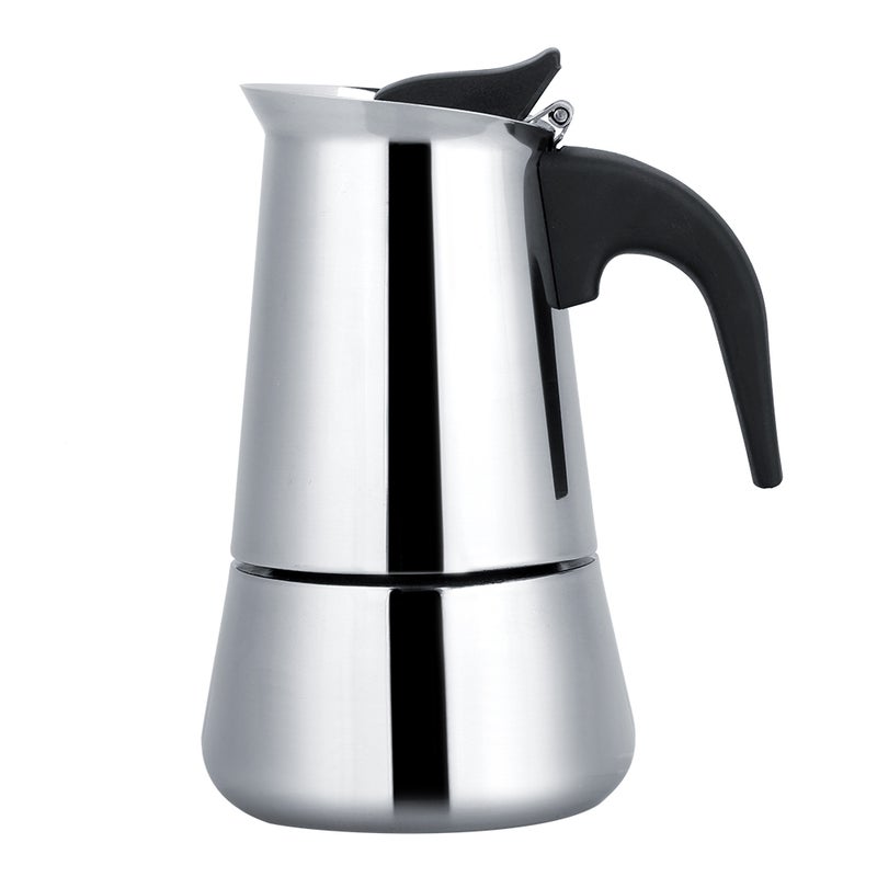 Stovetop Espresso Maker: Stainless Steel 2/4/6/8 Cup, Sturdy Durable, Simple Operation, Portable Coffee Pot - Rich Flavored Brew for Home Kitchen, Busy Professionals - Image 1