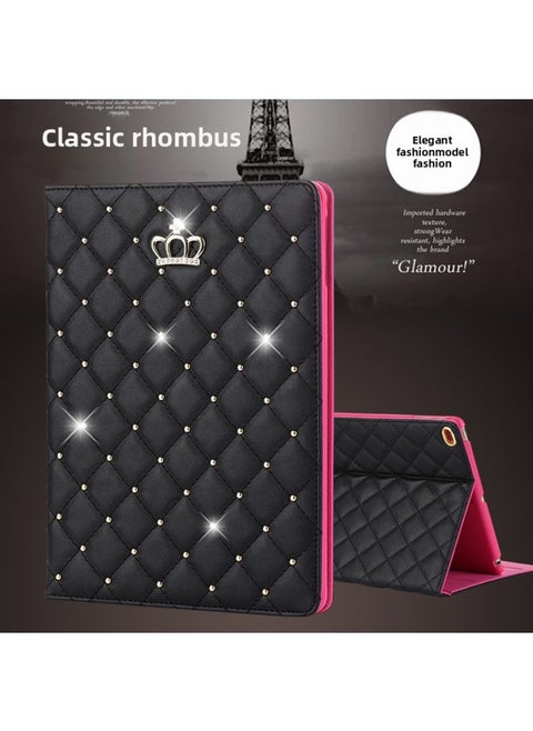 IPad Air2 Classic Rhomboid Crown Flat Leather Case IPad 9.7 2017 Protective Case Air Flip Bracket Case-Color:More Than 10000-Applicable Model:iPad 2 3 4